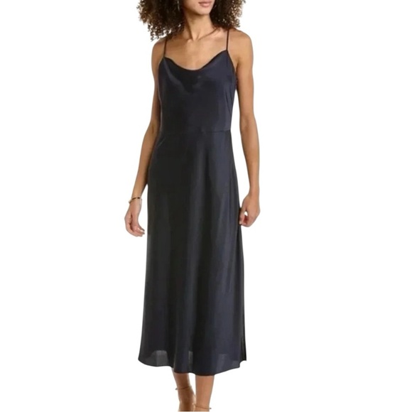 Vince Classic Navy Blue Slip Dress - Picture 1 of 8